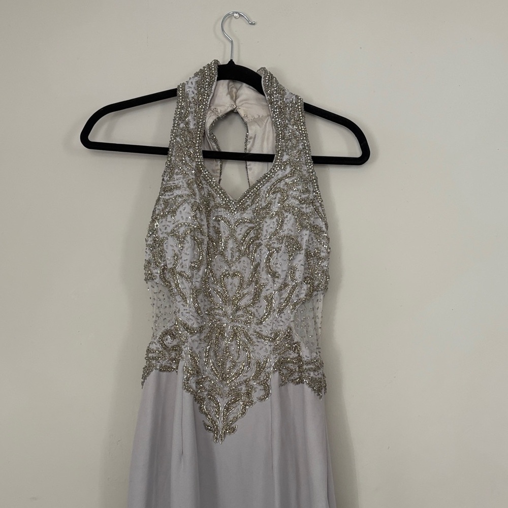 Creative Creations Elegant Silver Halter Dress - image 7